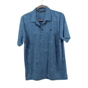 Travis Mathew Golf Polo Mens M Blue Paint Splatter
